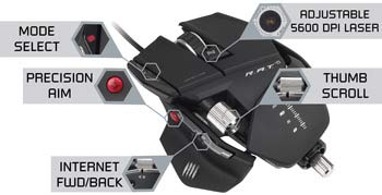 Mad Catz R.A.T.5 Laser Gaming Mouse - Black: Amazon.co.uk: Computers ...