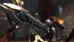 War swinging his primary weapon in 'Darksiders'
