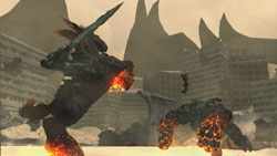 War fighting atop his trusted mount Ruin in 'Darksiders'