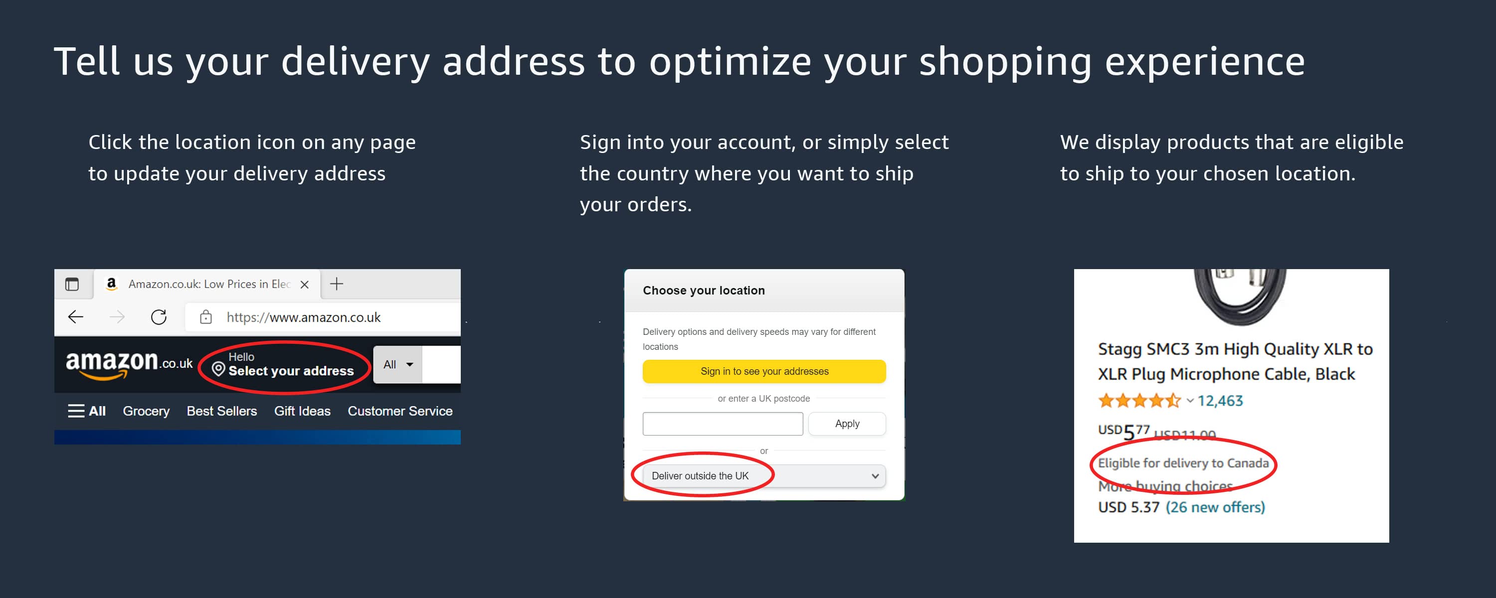 Amazon.co.uk Find products that ship to you Amazon International