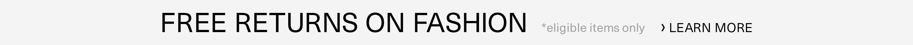 Free returns on fashion