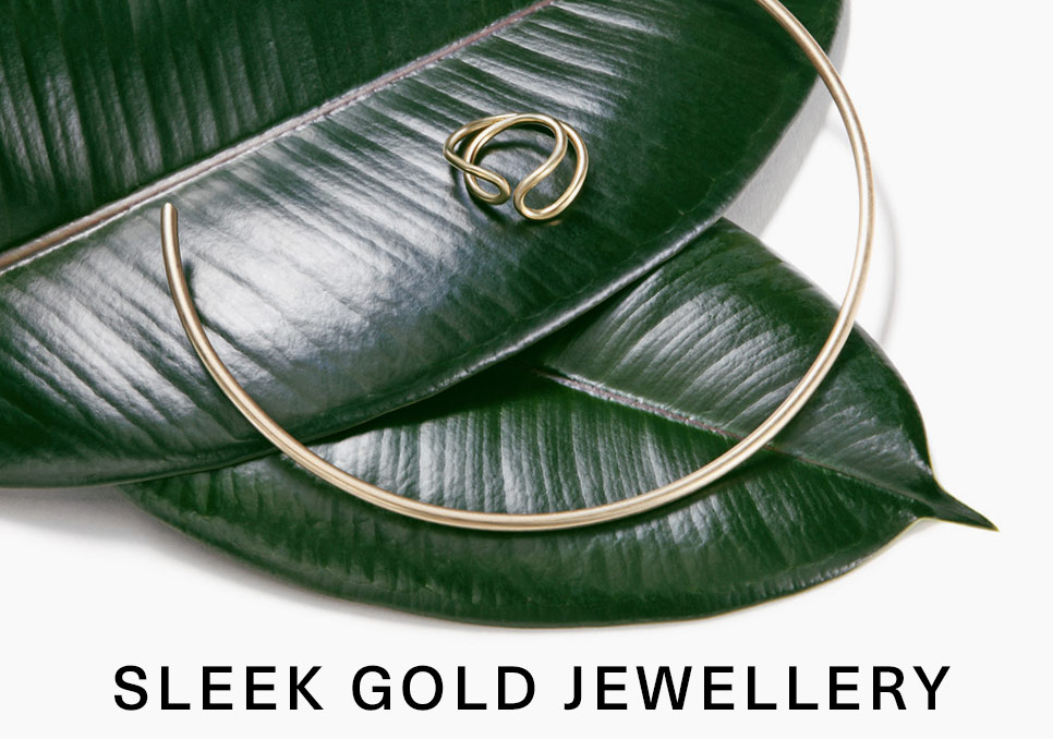 Sleek gold jewellery