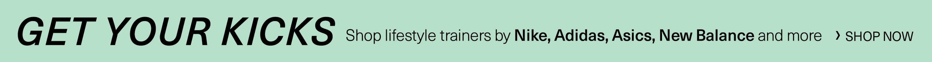 Shop lifestyle trainers by Nike, adidas, Asics, New Balance and more