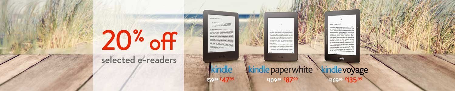 20% off selected Kindle e-readers