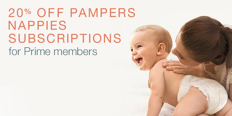 20% Off Pampers Nappies Subscriptions for Prime Members
