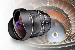 Objectif Fish-Eye Walimex Pro 8mm 1:3.5 II Pour Canon EF-S - Pare-Soleil Amovible