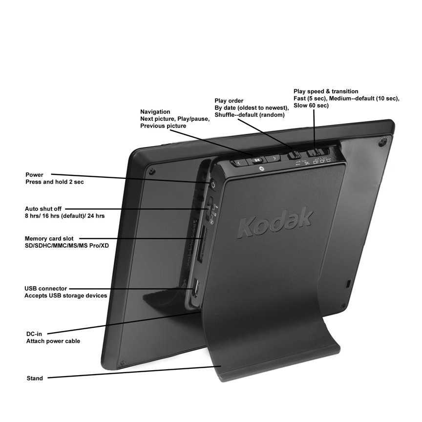 Kodak P85 8 inch Digital Photo Frame Black Amazon.co.uk Electronics