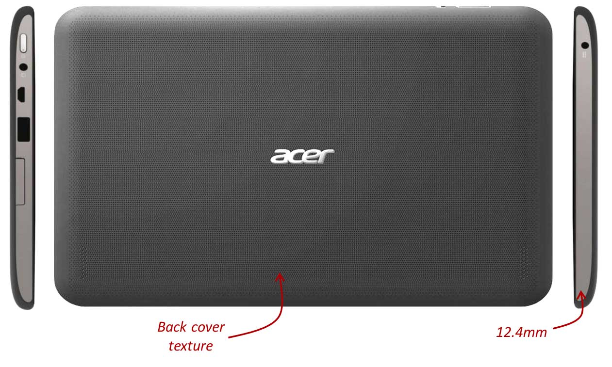 The A200 is thin, light, and has a soft-touch cover on the