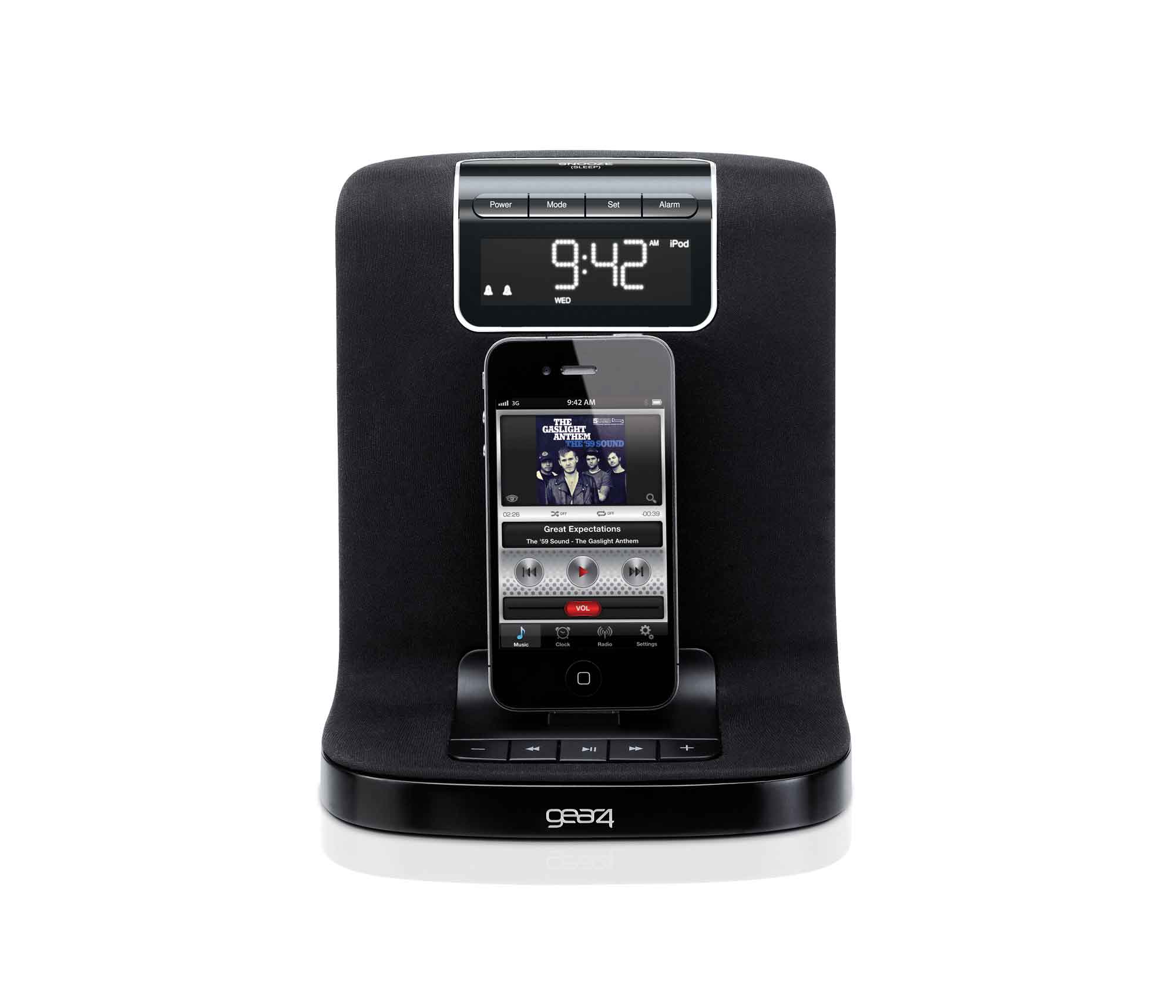 Gear4 Halo 2 Alarm Clock Docking Station Compatible with iPhone 4, 4S