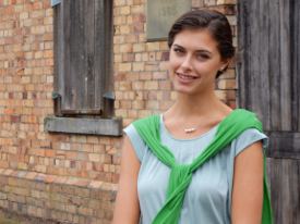 Outdoor portrait of a young woman.