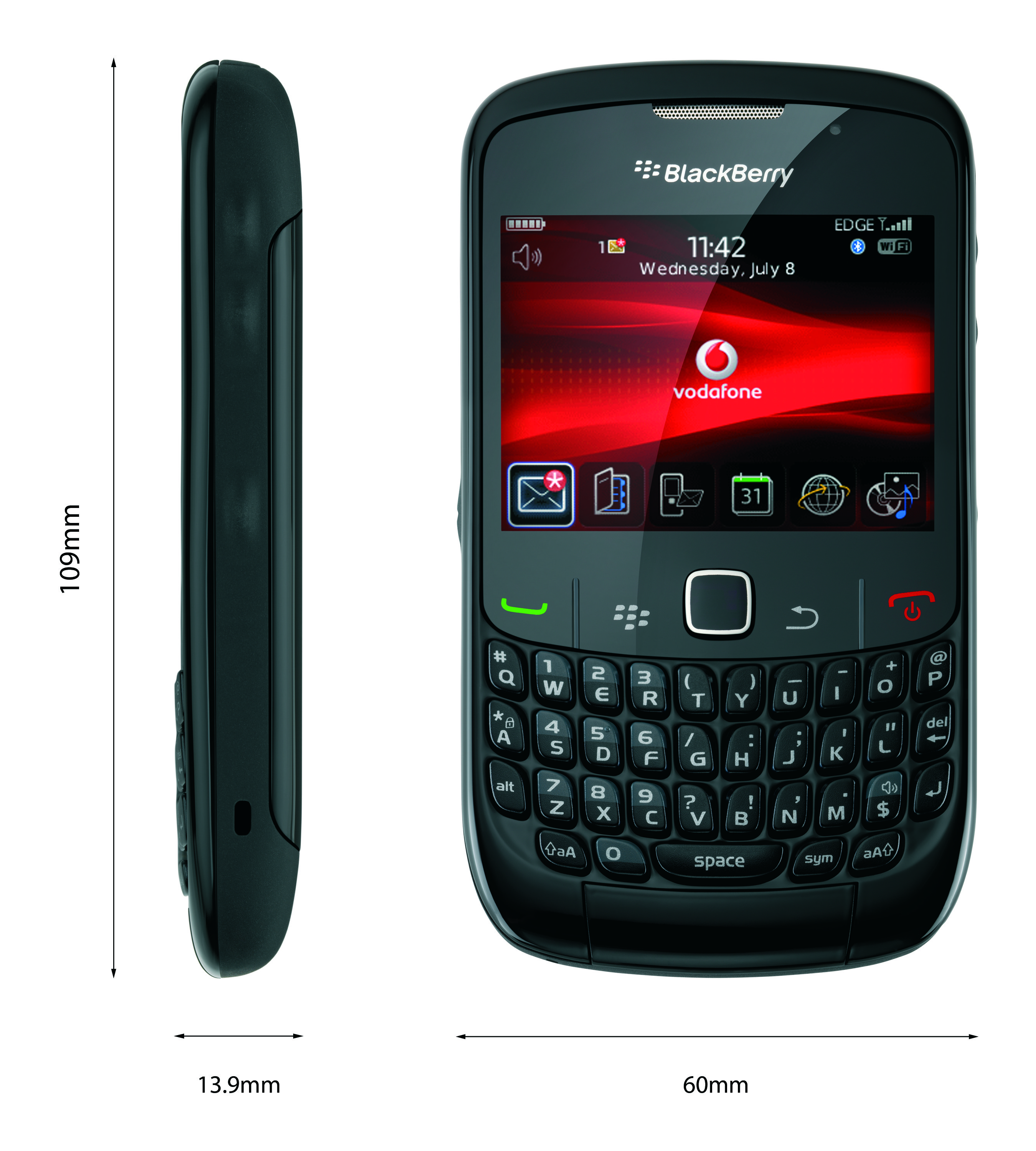 Vodafone BlackBerry Curve 8520 Pay as you go Smartphone Black Amazon