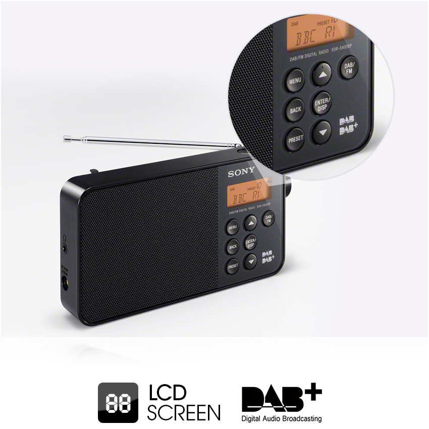 Sony XDRS40 DAB/DAB /FM Ultra Compact Digital Radio Black eBay