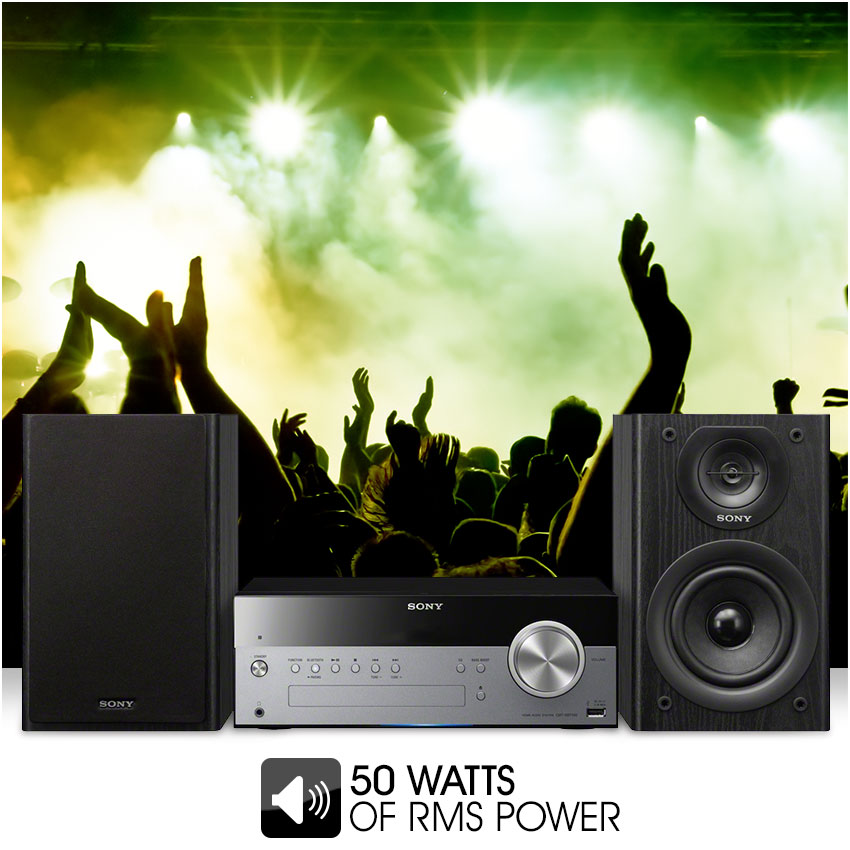 Sony CMTSBT100B Allinone Audio System with Wireless Streaming, 50W