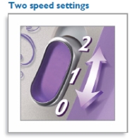 Philips HP6509 epilator with two speed settings for thin and thick hair