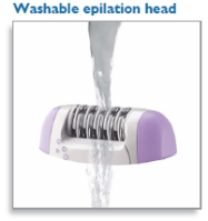 The epilator and shaving heads of Philips HP6509 are washable