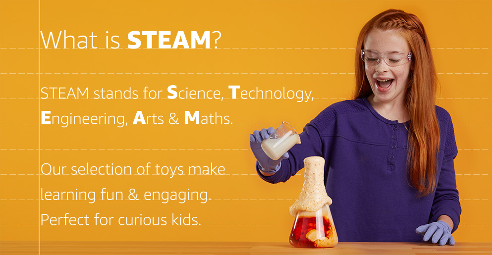 STEAM stands for science, technology, engineering, arts and maths. Our selection of toys make learning fun and engaging. Perfect for curious kids.