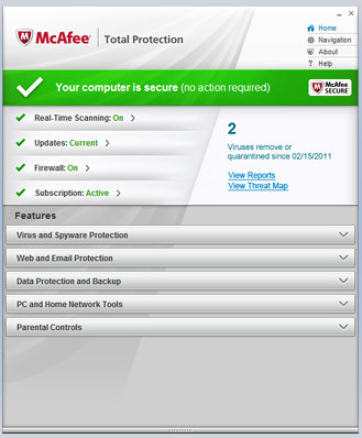 McAfee Internet Security 2012 &ndash; Functions