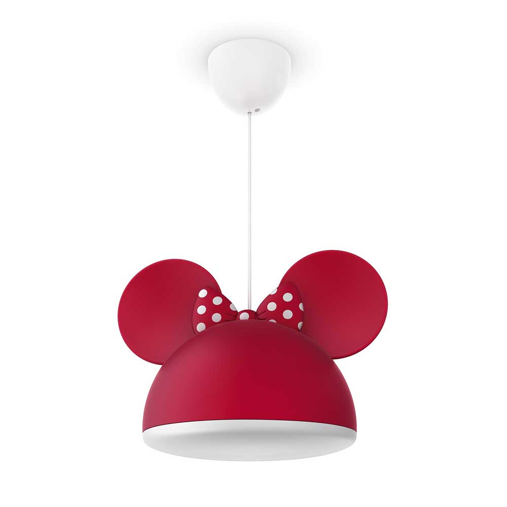 Philips Disney Minnie Mouse Children's Ceiling Pendant Lightshade, Red