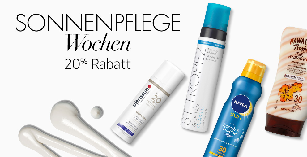 Sonnenpflege-Wochen: 20% Rabatt