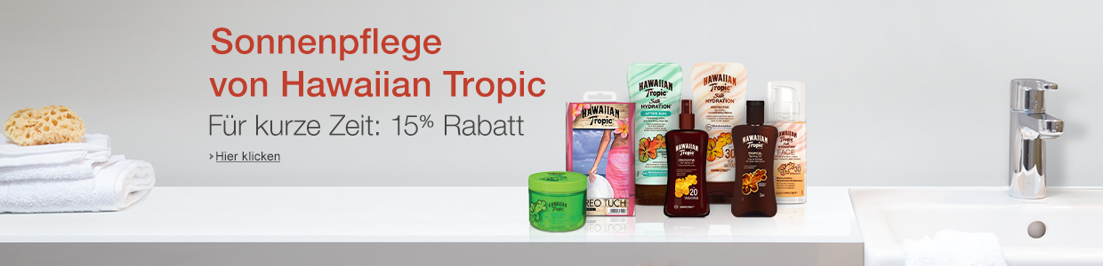 15% Rabatt auf Hawaiian Tropic Sonnenpflege