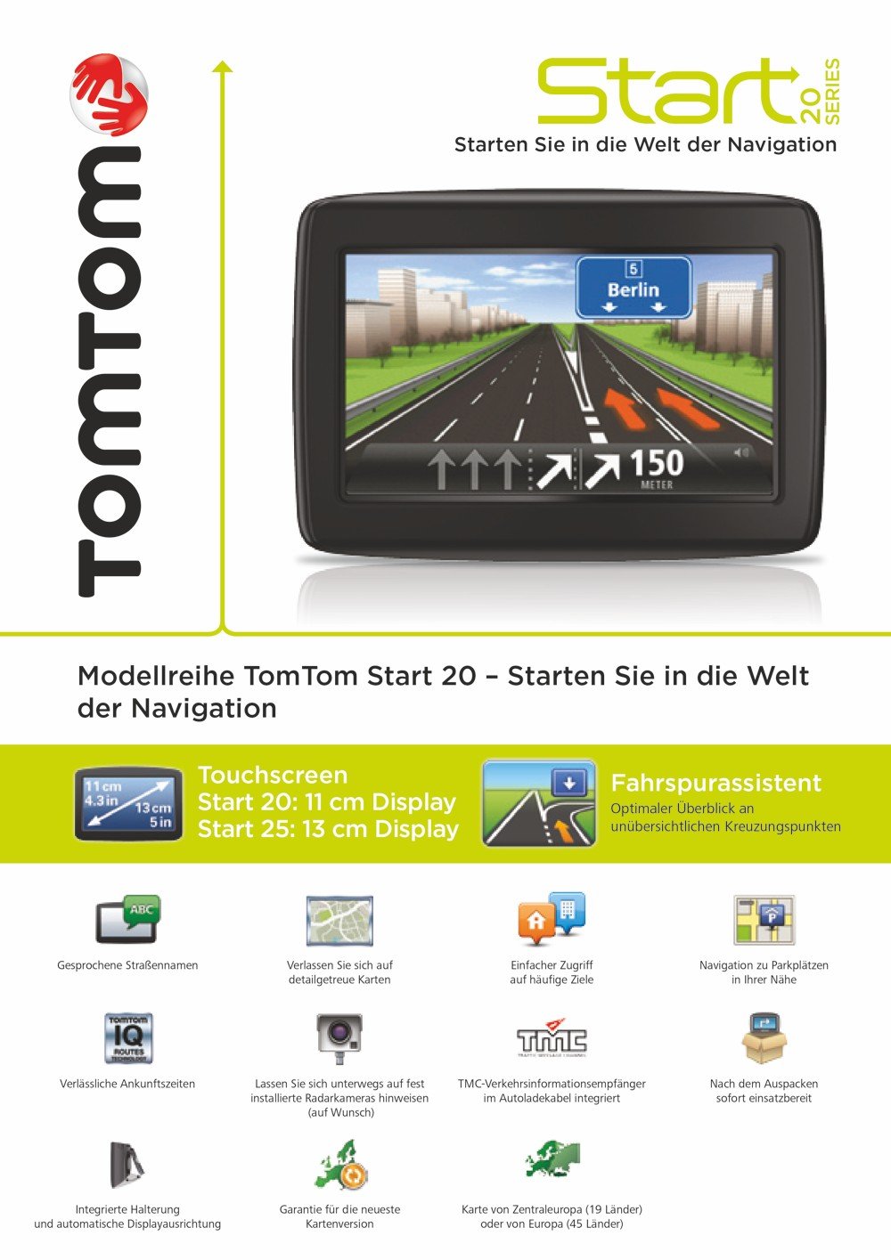 TomTom Via 120 Central Europe Traffic v2 Navigatore, schermo da 11 cm ...