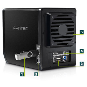 Boîtier Externe Pour 4 Disques Durs 3,5" FANTEC QB-35US3-6G - Ports USB 3.0 Et ESATA, Ventilateur Réglable, Gestion Indépendante Des Disques
