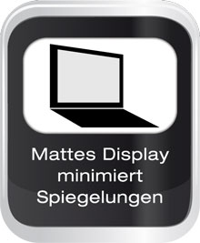 Mattes Display minimiert Spiegelungen