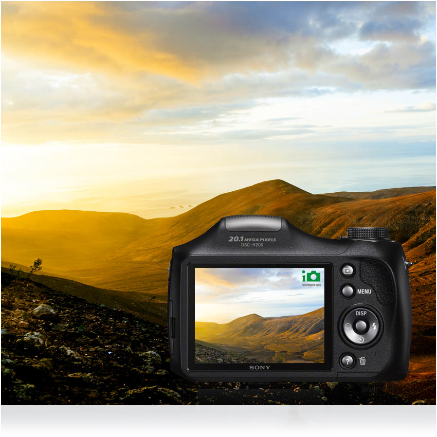 Sony DSC-H200 Digitalkamera (20,1 Megapixel, 26-Fach Opt. Zoom, 7,6 cm ...