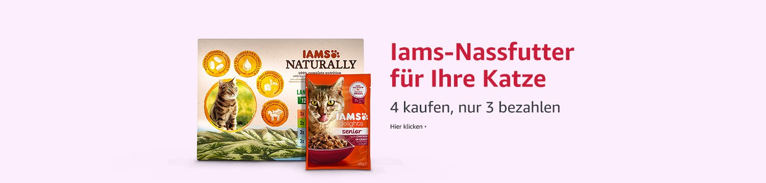 Kaufe 4 Iams-Produkte, zahle 3