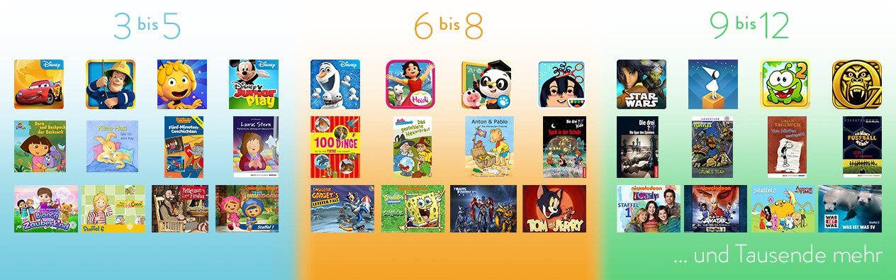 Amazon FreeTime Unlimited bietet Tausende eBooks, Apps und Videos