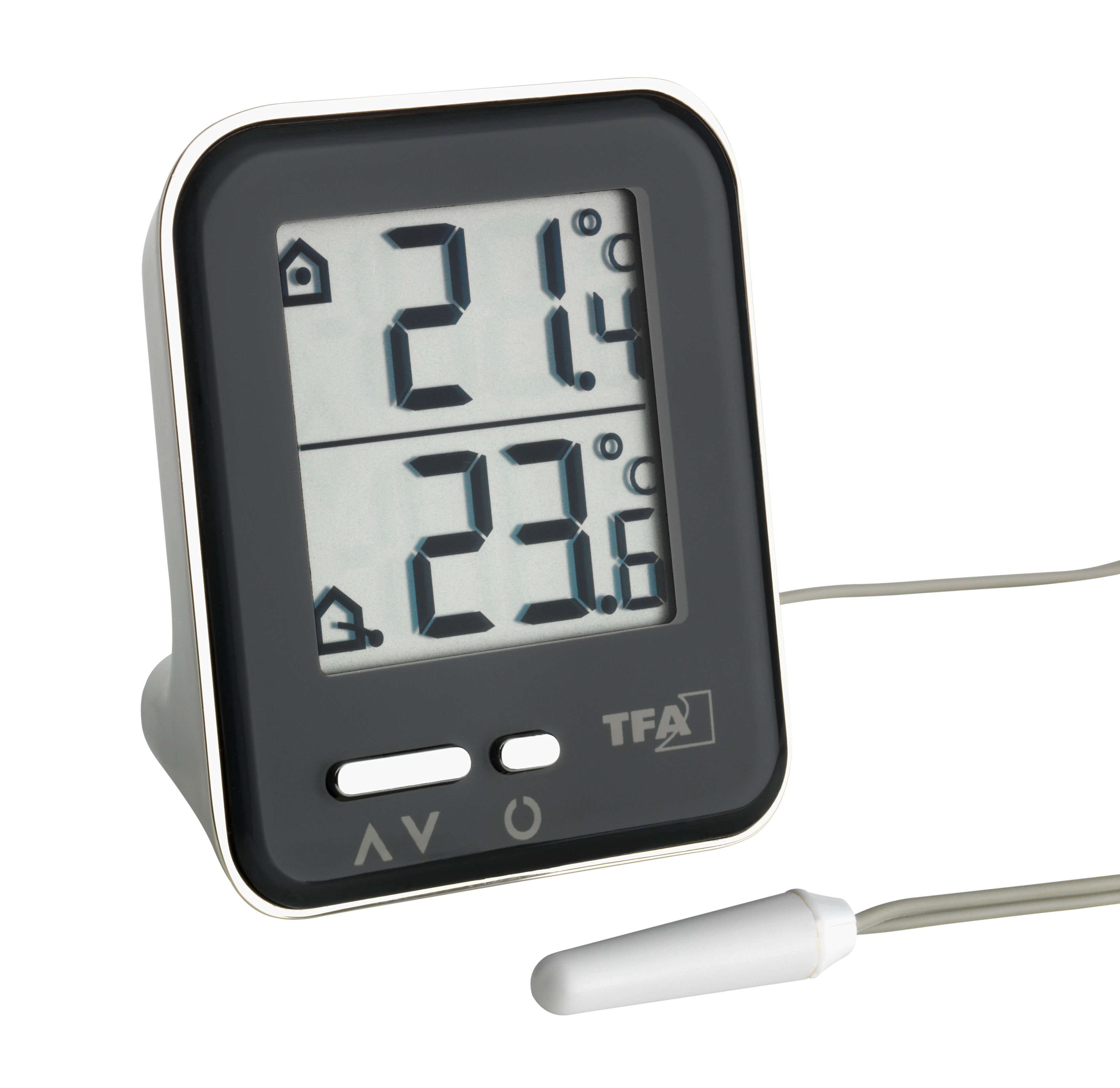 TFA Dostmann Digitales Innen-Außen-Thermometer – Mit Außenfühler, Min/Max-Speicher, Für Fensterbank & Haushalt
