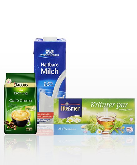 Milch, Kaffee, Tee