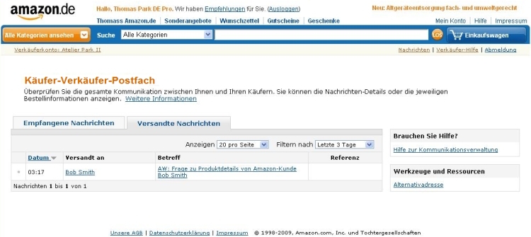 Amazon.de Hilfe: Käufer-Verkäufer-Postfach