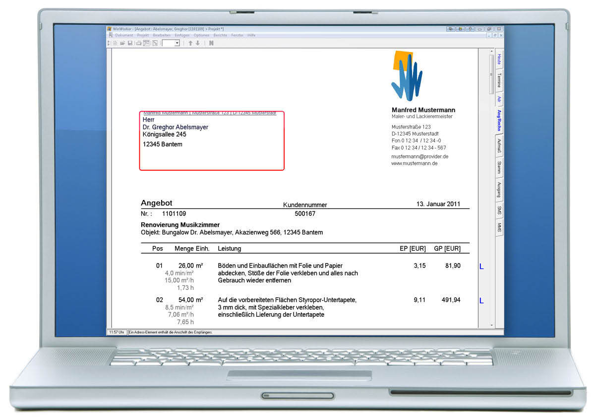 WinWorker Malersoftware 2011 - 2 Arbeitplätze : Amazon.de: Software