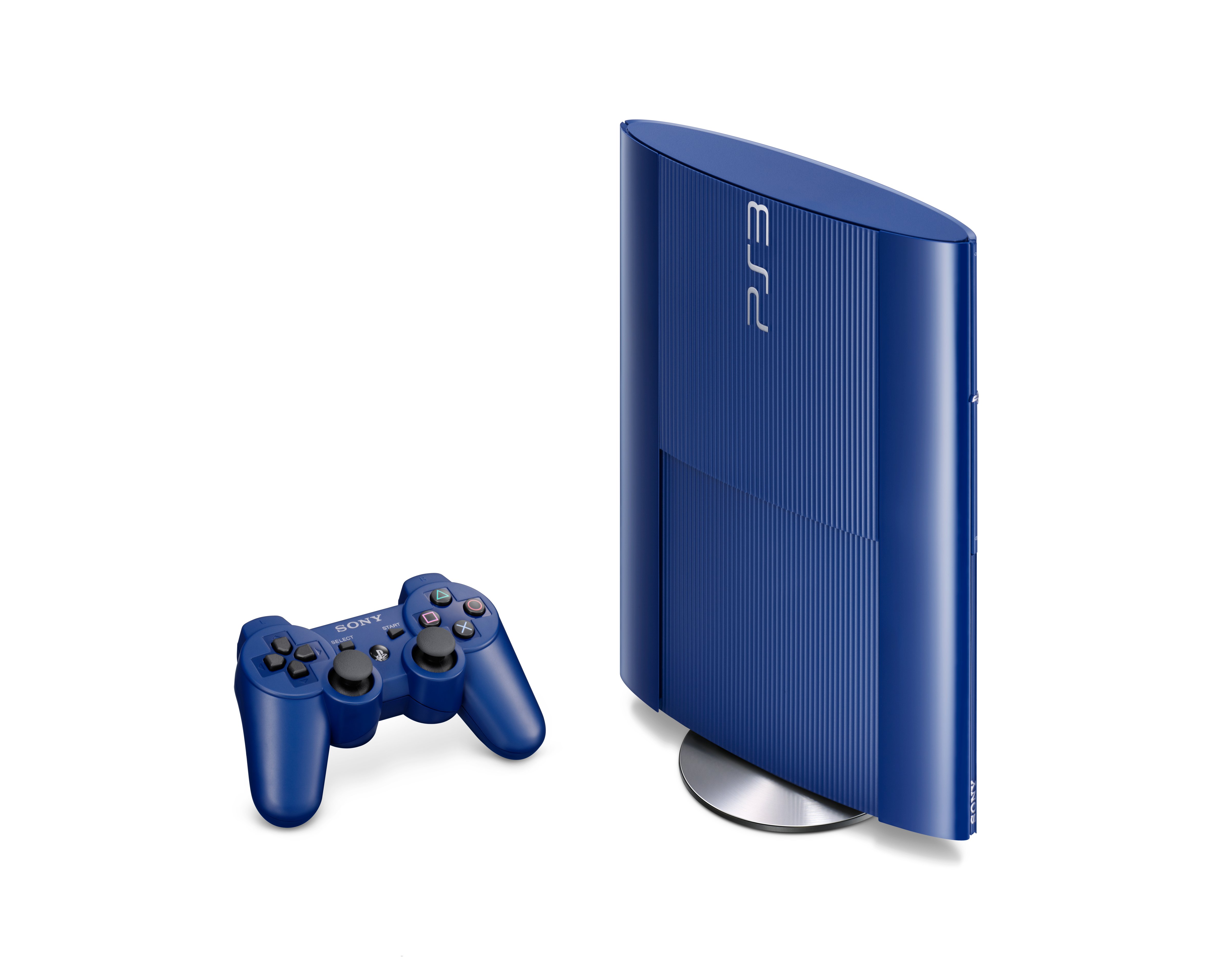 PlayStation 3 - Konsole Super Slim 500 GB blau (inkl. 2 DualShock 3 Wireless Controller blau ...