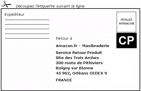 Merci d´imprimer cette page et de découper l´étiquette contenant l