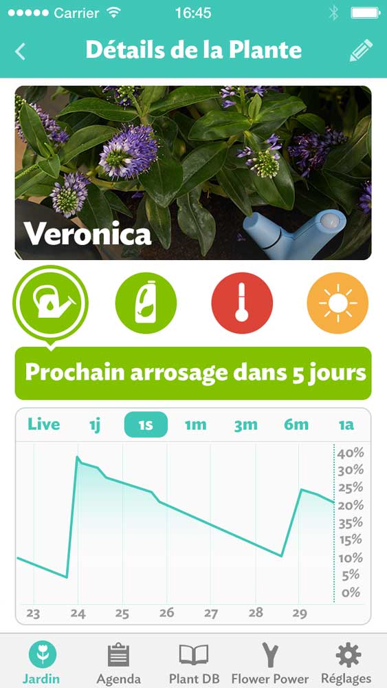 Parrot Flower Power Vert Capteur sans fil Surveille en temps réel