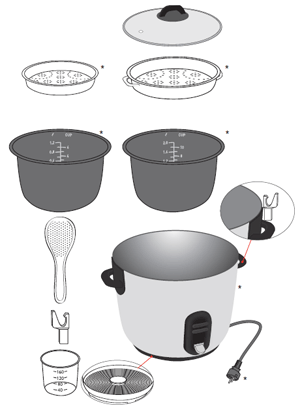 Seb RK100801 Cuiseur à riz New Classic 10 Cups 10/12 Pers: Amazon.fr ...