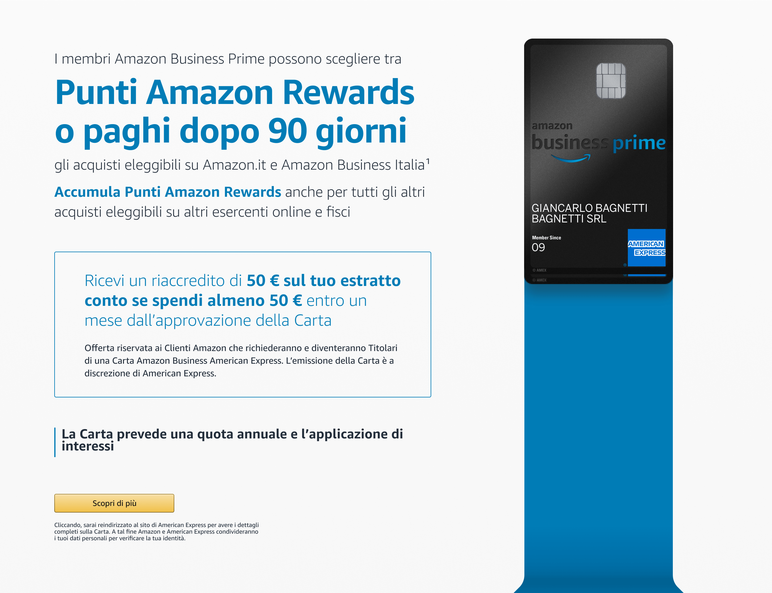 Amazon.it Amazon Business Prime Carta Amazon Business Prime Amex