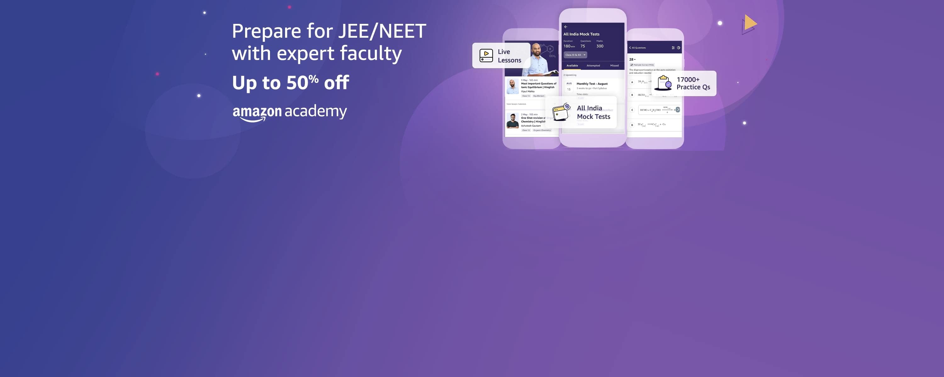 Prepare for JEE/NEET with expert faculty - Amazon Academy