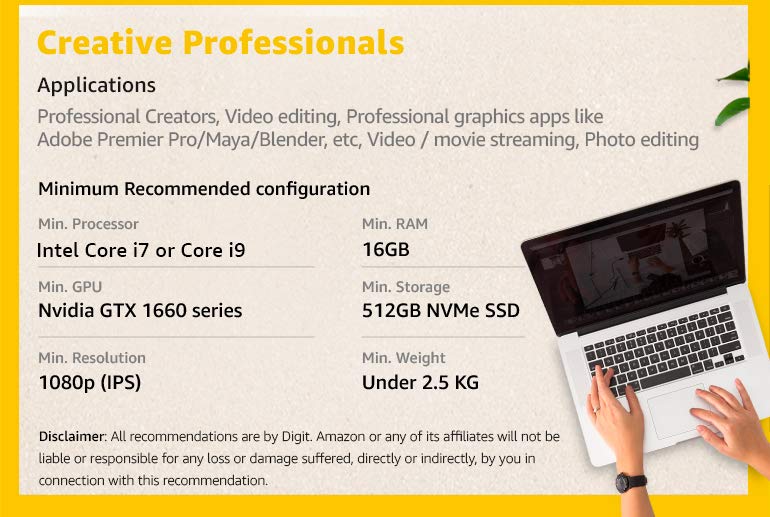 Amazon In Creative Professionals Laptops