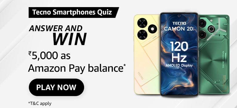 Amazon Tecno Smartphones Quiz Answers – win Rs.5000