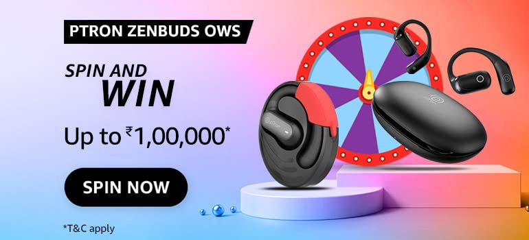 Amazon pTron Zenbuds OWS Spin and Win Contest win up to Rs.1,00,000