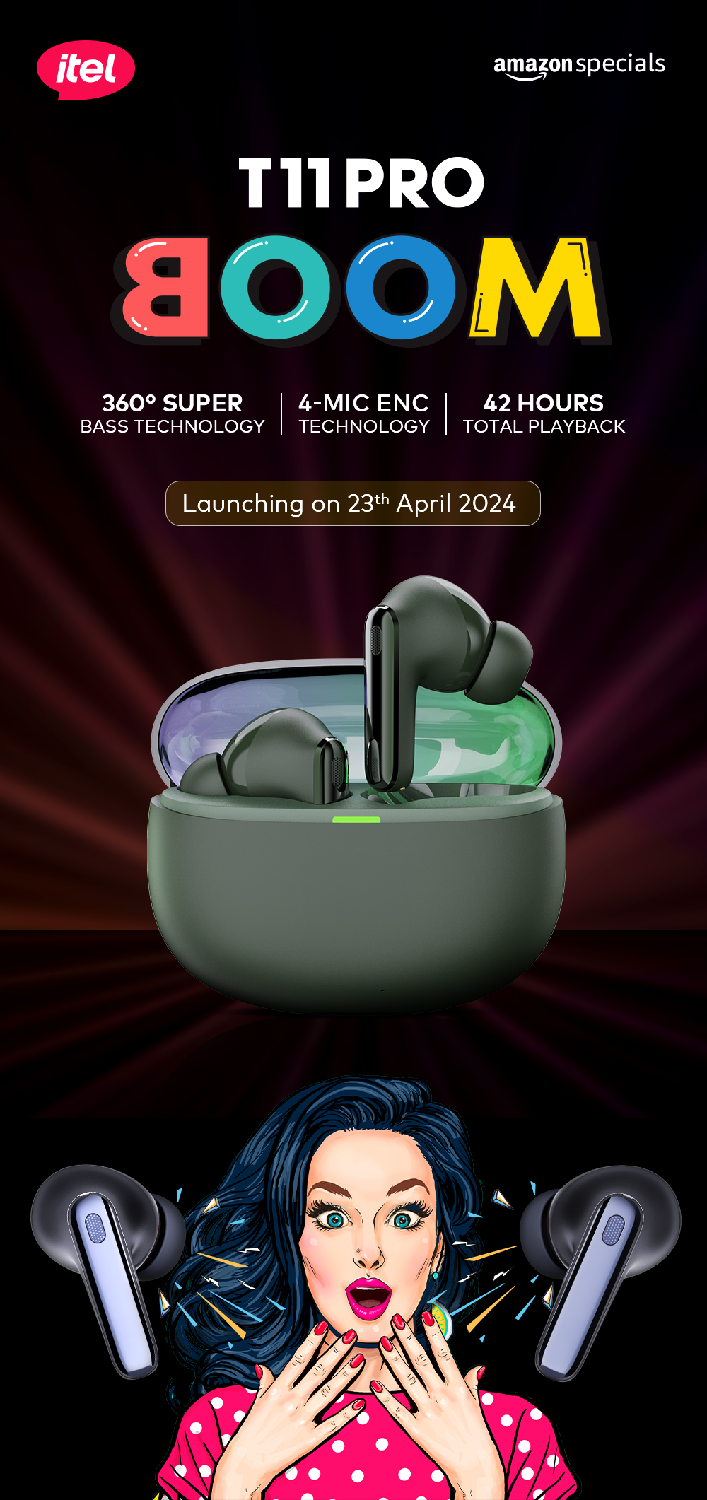 itel T11Pro Earbuds Sale 23 Apr Rs.299 For 1st 200 Users