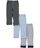 Luvable Friends Baby Boys' "Stripes & Solid" 3-Pack Pants - blue/gray, 3 - 6 months