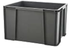 SUNDIS Master Box, bac de rangement 45L en plastique recyclé, robuste et renforcé, parois droites, superposable et combinable, idéal pour l’atelier, le bricolage ou le transport