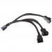 H HILABEE 15 cm 3/4 Pin Y Splitter Computer PC Lüfter Stromkabel 1 Bis 3 Schwarz