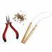 Hair Extension Pliers & Pulling Wood Hook Needle Micro Rings Beads Loop Tools Kit