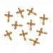 3D Nail Art Tip Decoration Rhinestone Cross Glitters 10pcs Gold