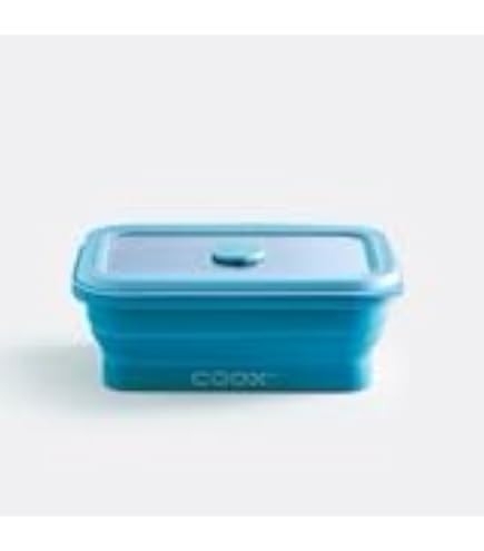 coox Faltdose 450 ml – faltbare, luftdichte Silikon-Frischhaltedose mit Glasdeckel & Glasboden – ofen-, mikrowellen-, gefrier- & spülmaschinengeeignet – Farbe Lila Küche, Haushalt & Wohnen